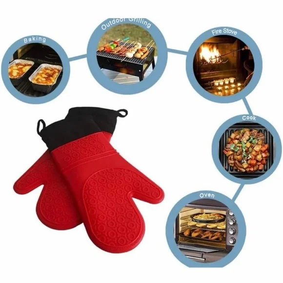 New Silicone Professional Oven Gloves Heat Resistant - Picture 6 of 10